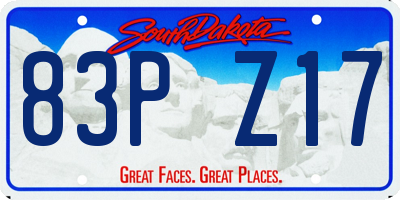 SD license plate 83PZ17