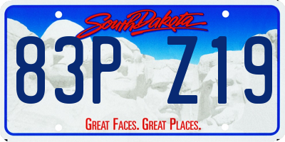SD license plate 83PZ19