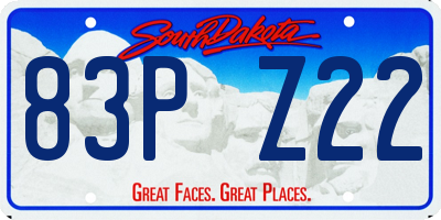 SD license plate 83PZ22