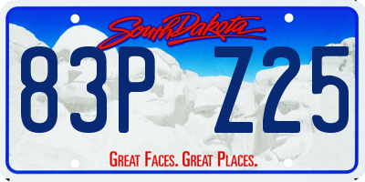 SD license plate 83PZ25