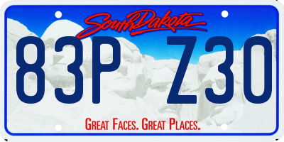 SD license plate 83PZ30