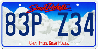 SD license plate 83PZ34