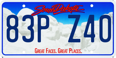 SD license plate 83PZ40