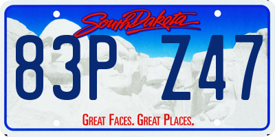 SD license plate 83PZ47