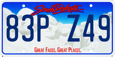 SD license plate 83PZ49