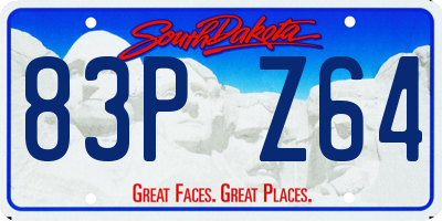 SD license plate 83PZ64