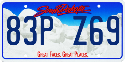 SD license plate 83PZ69