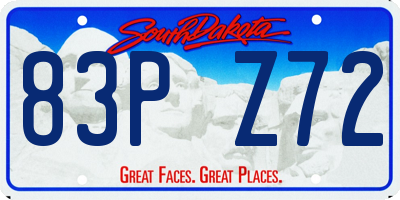 SD license plate 83PZ72