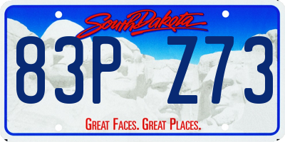 SD license plate 83PZ73