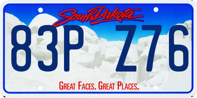 SD license plate 83PZ76