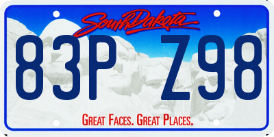 SD license plate 83PZ98