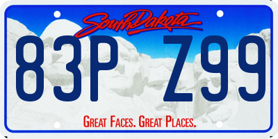 SD license plate 83PZ99