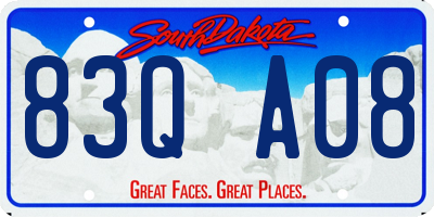 SD license plate 83QA08