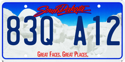 SD license plate 83QA12
