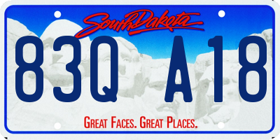 SD license plate 83QA18