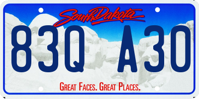 SD license plate 83QA30