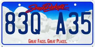SD license plate 83QA35