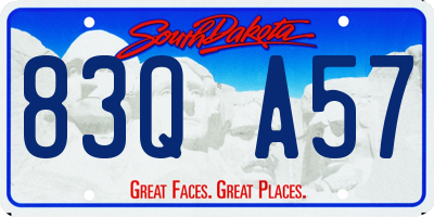 SD license plate 83QA57