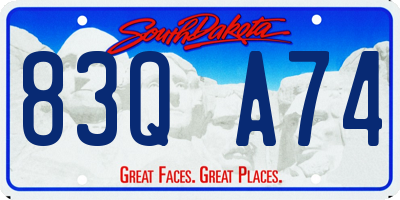 SD license plate 83QA74