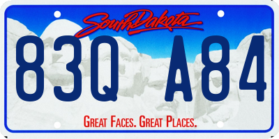 SD license plate 83QA84