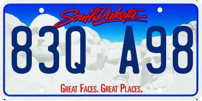 SD license plate 83QA98