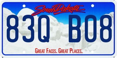 SD license plate 83QB08