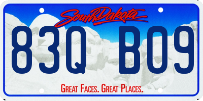 SD license plate 83QB09