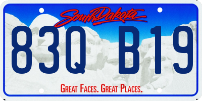 SD license plate 83QB19