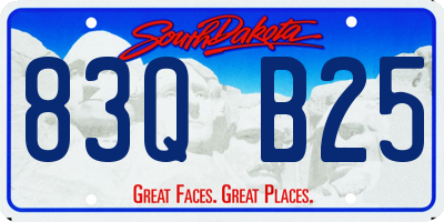 SD license plate 83QB25