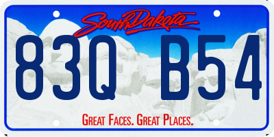SD license plate 83QB54