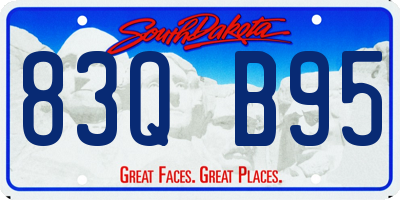 SD license plate 83QB95