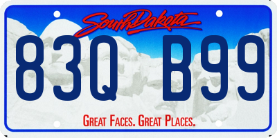 SD license plate 83QB99