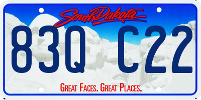 SD license plate 83QC22