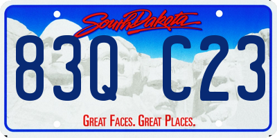 SD license plate 83QC23