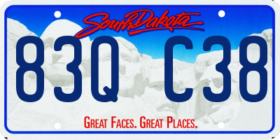 SD license plate 83QC38