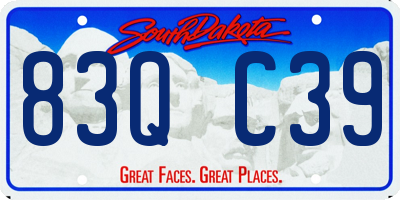 SD license plate 83QC39