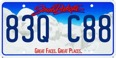 SD license plate 83QC88