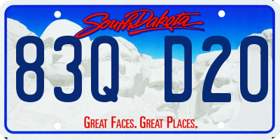 SD license plate 83QD20