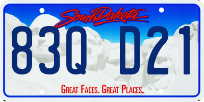 SD license plate 83QD21