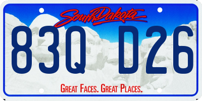 SD license plate 83QD26