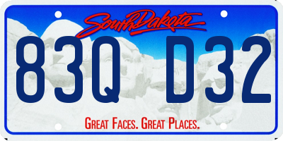 SD license plate 83QD32