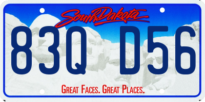 SD license plate 83QD56