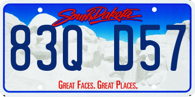 SD license plate 83QD57