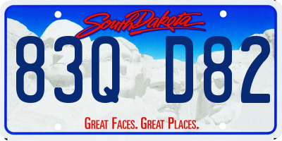 SD license plate 83QD82