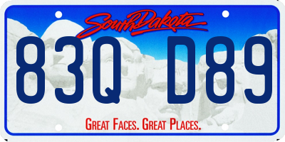 SD license plate 83QD89