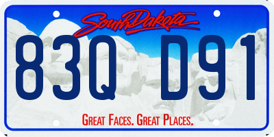 SD license plate 83QD91