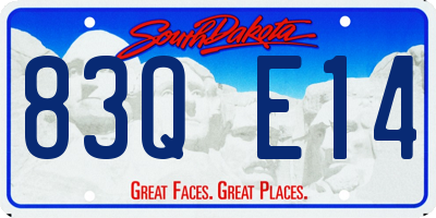 SD license plate 83QE14