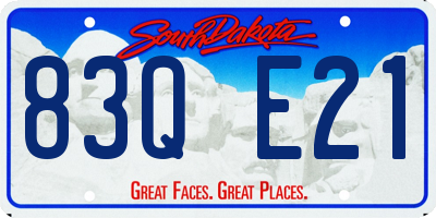 SD license plate 83QE21