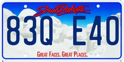 SD license plate 83QE40
