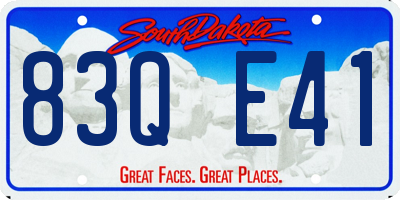 SD license plate 83QE41